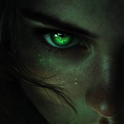 Glowing Green Eyes