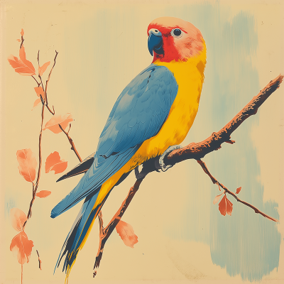 Vibrant Parakeet Illustration