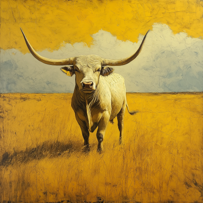 Golden Field and Horned Bull