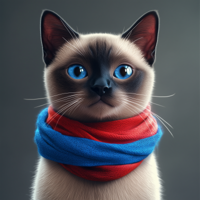 Siamese Cat in Gauze