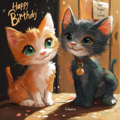 Happy Birthday Kittens Card