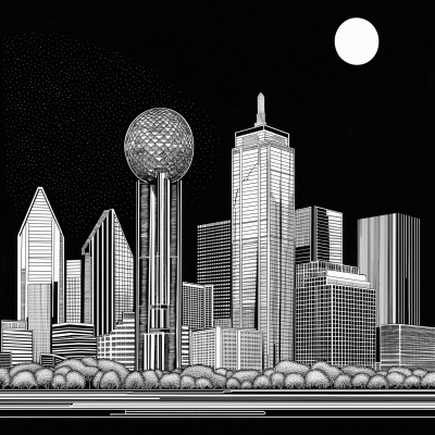 Dallas Skyline Outline