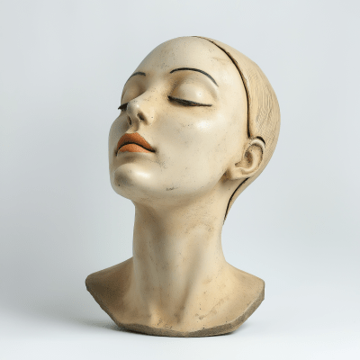 Expressive 1920s Mannequin Head