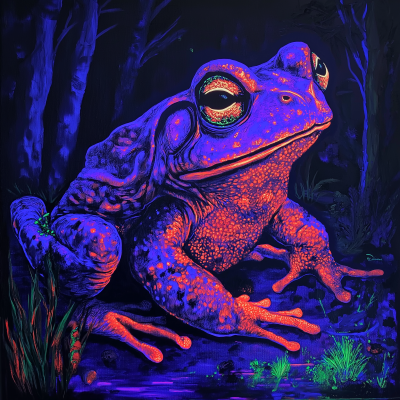 Black Light Toad Painting