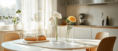 Bright Interior Home with Vases