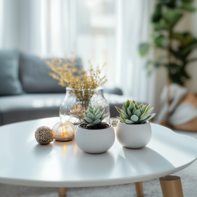 Succulent Flower Pots in Living Room