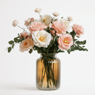 Flower Bouquet in Glass Vase