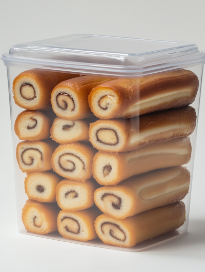 Transparent Cake Rolls Storage