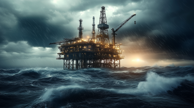 Offshore Refinery in Storm Waves