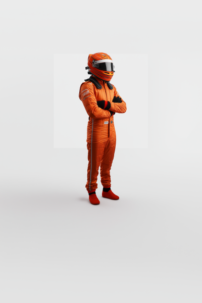 F1 Driver in Orange Suit