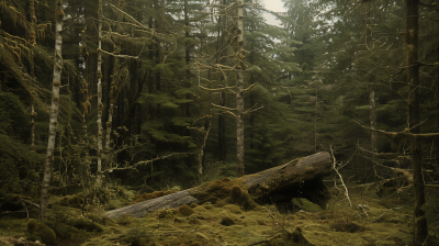 Fallen Tree in Tongass Alaska Forest