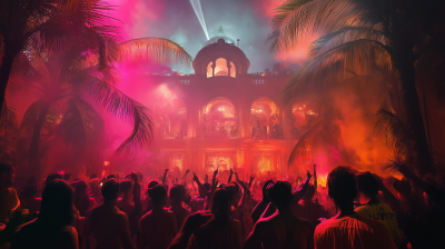 Tropical Rave Party Scene