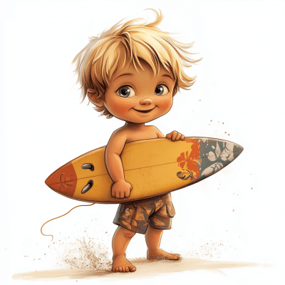 Cute Baby Surfer