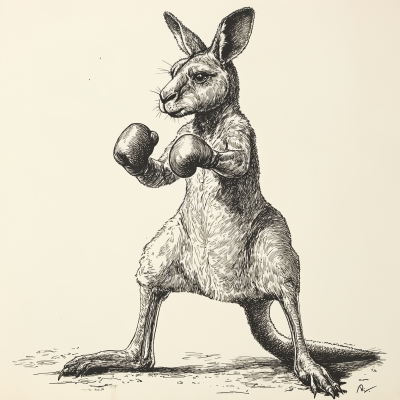 Kangaroo Boxer Illustration