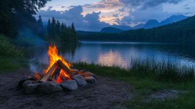 Campfire by Lake