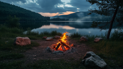 Campfire by Lake