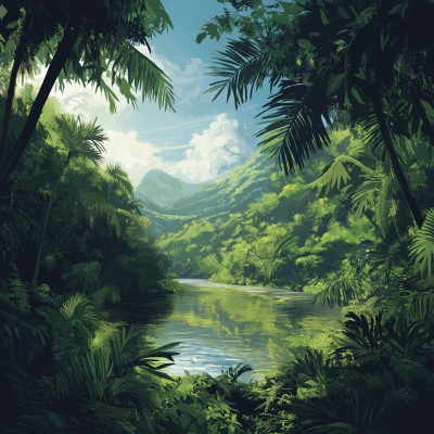 Lush Tropical Forest Landscape