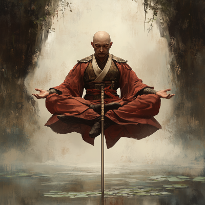 Floating Warrior Monk