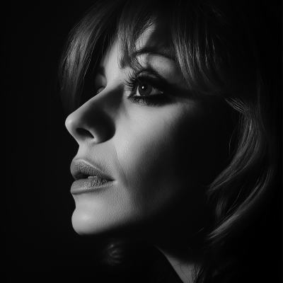 Black and White Portrait of Fairuz