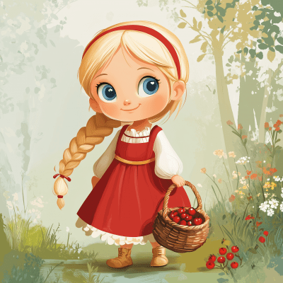 Cute Little Girl in the Forest