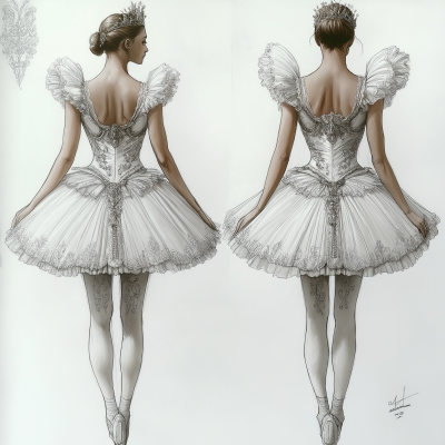 Odette Tutu Costume Sketch