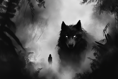 Mysterious Wolf Silhouette