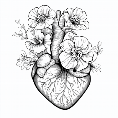 Psychedelic Heart Coloring Page