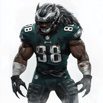 Hybrid NFL Player Illustration