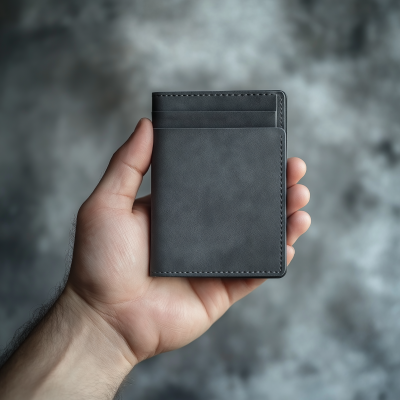 Gray Wallet on Palm