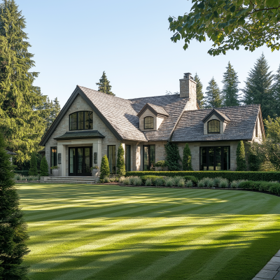 Beautiful House with Clean Cut Grass