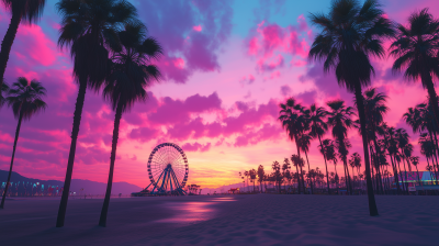 Vibrant Sunset at Coachella Vibes