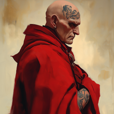 Old Red Robed Mage