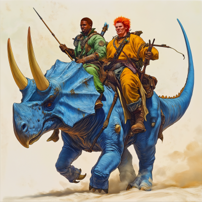 Riding the Blue Triceratops