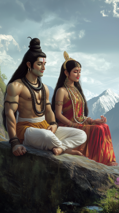 Shiva and Parvati on Kailash Hill