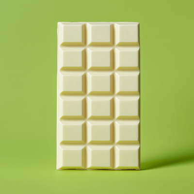 White Chocolate Bar on Green Background