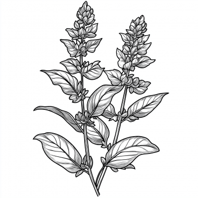 Red Sage Illustration