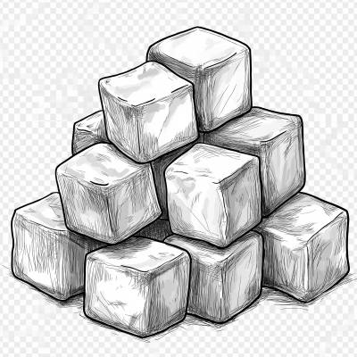 Simple Sugar Cubes Drawing