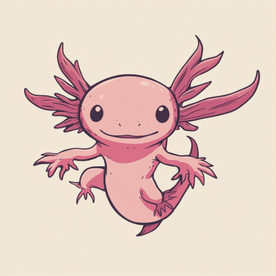 Manga Style Axolotl Logo