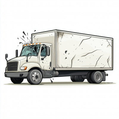 Cartoon White Box Truck