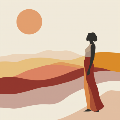 Elegant Woman at Sunset