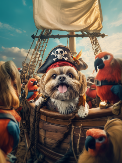 Funny Pirate Dog