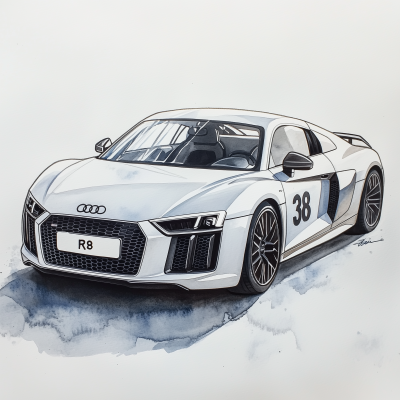 Audi R8 Model Car Illustration