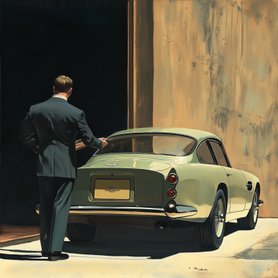 Man Opening Aston Martin DB5