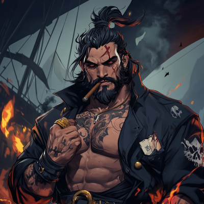 Muscular Pirate Captain