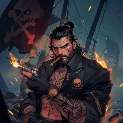 Muscular Pirate Captain