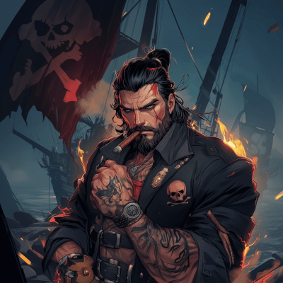 Muscular Pirate Captain