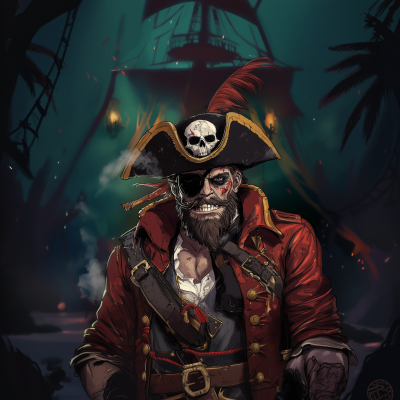 Pirate Captain in Comic Book Style