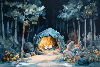 Cute Animals in Forest Bunker Tent