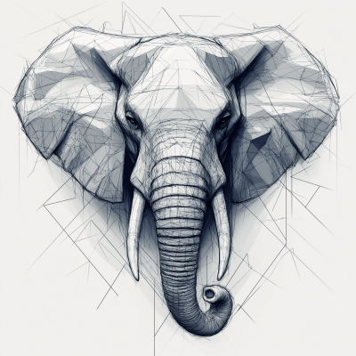 Minimalistic Elephant Sketch