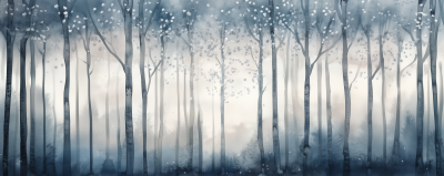 Minimalist Watercolor Forest